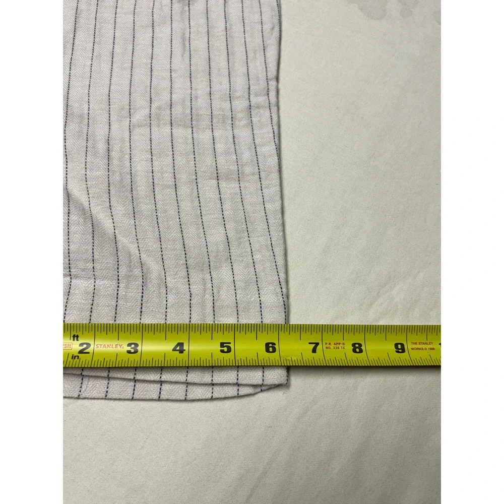 Banana Republic‎ Linen Herringbone Pinstripe Pleated Trousers Womens 2 W27 L24